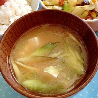 みょうがと豆腐のお味噌汁♪